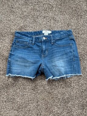 Vineyard Vines Women's 0Light/Medium Blue Denim Frayed Hem Shorts EUC
